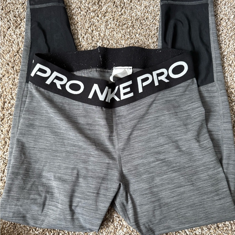 Nike Pro Black and Gray Leggings